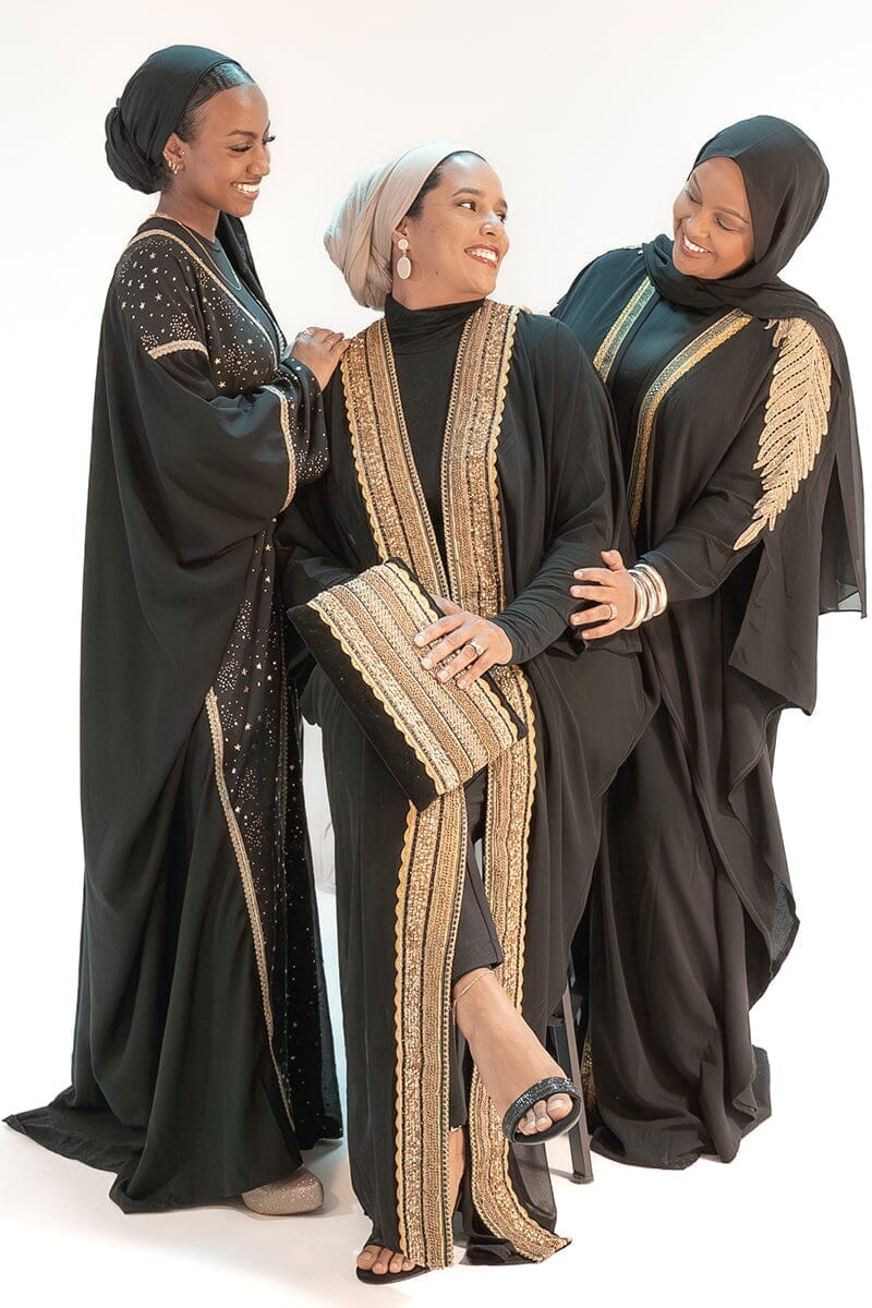 Sapphire Stardust Cape Chiffon Abaya