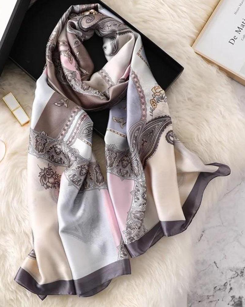 Essense Satin Printed Scarf - Covered Bliss