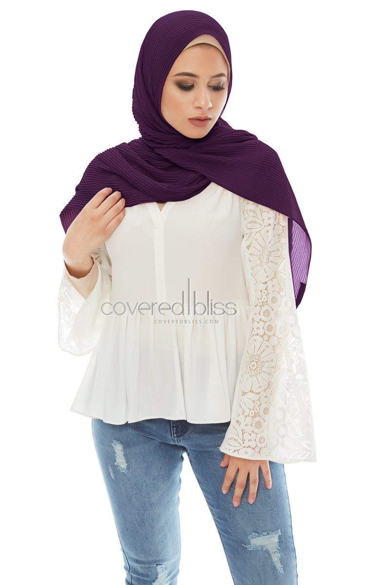 Pleated Chiffon Scarf - Covered Bliss