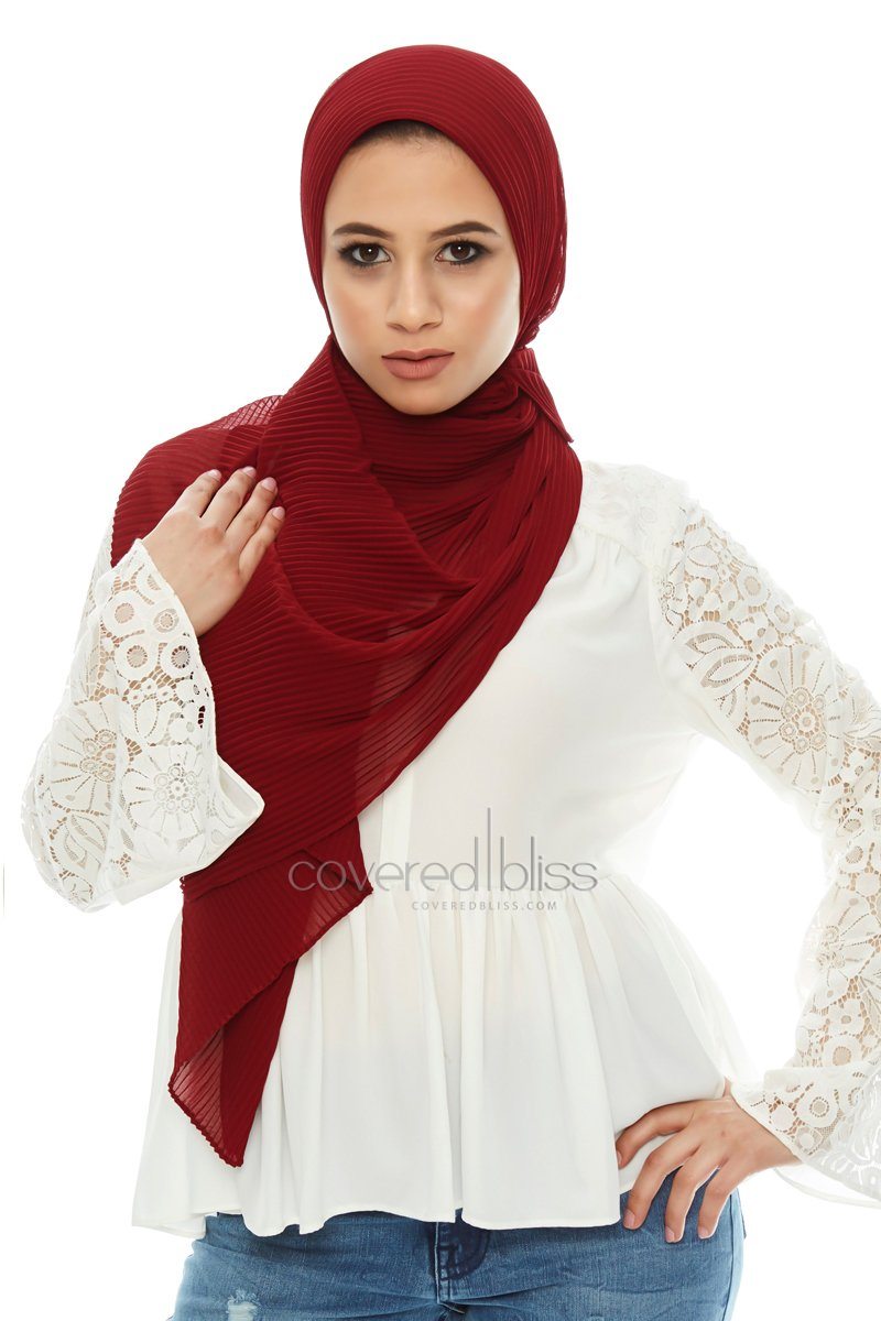 Pleated Chiffon Scarf - Covered Bliss