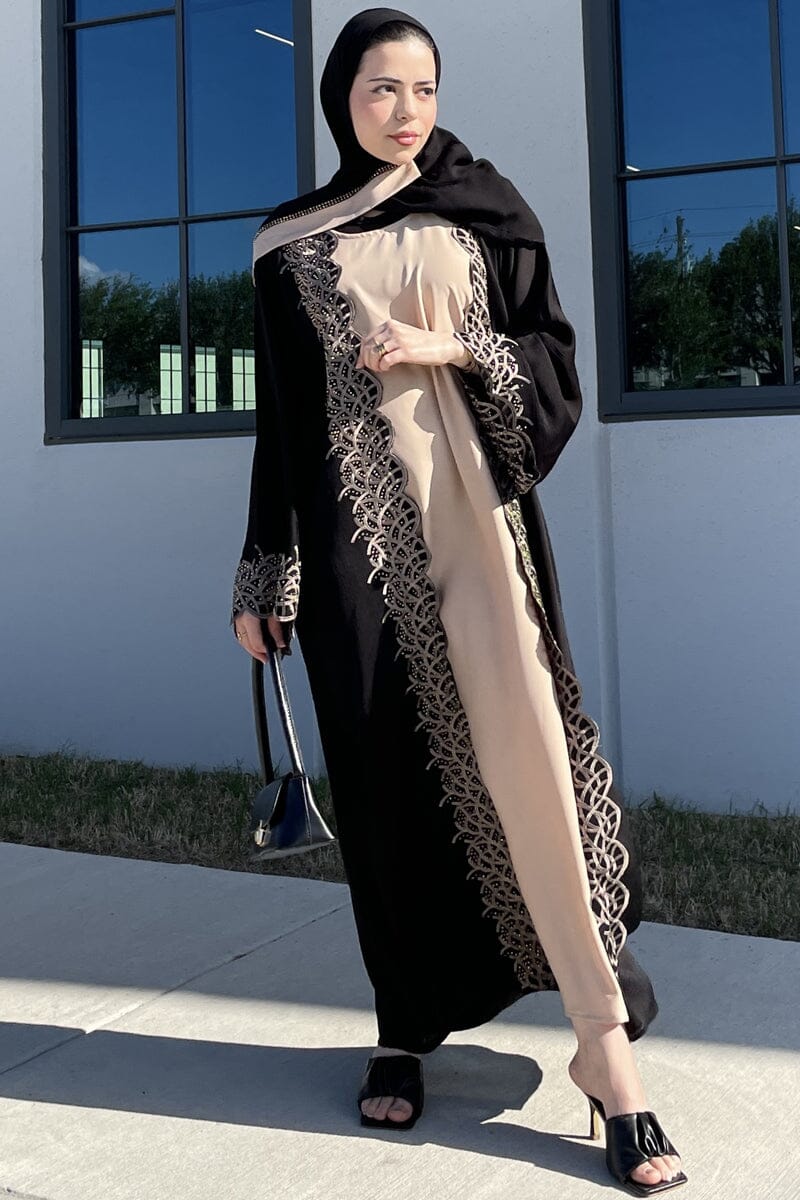 Serene Double Layered Grey Abaya