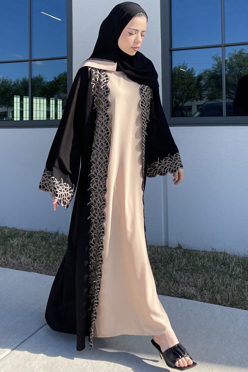 Serene Double Layered Grey Abaya