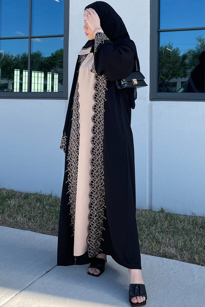 Serene Double Layered Grey Abaya