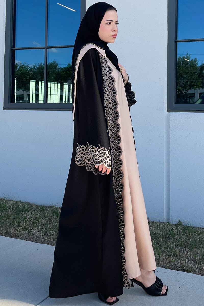 Serene Double Layered Grey Abaya