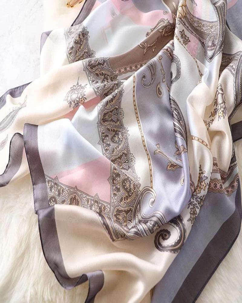 Essense Satin Printed Scarf - Covered Bliss