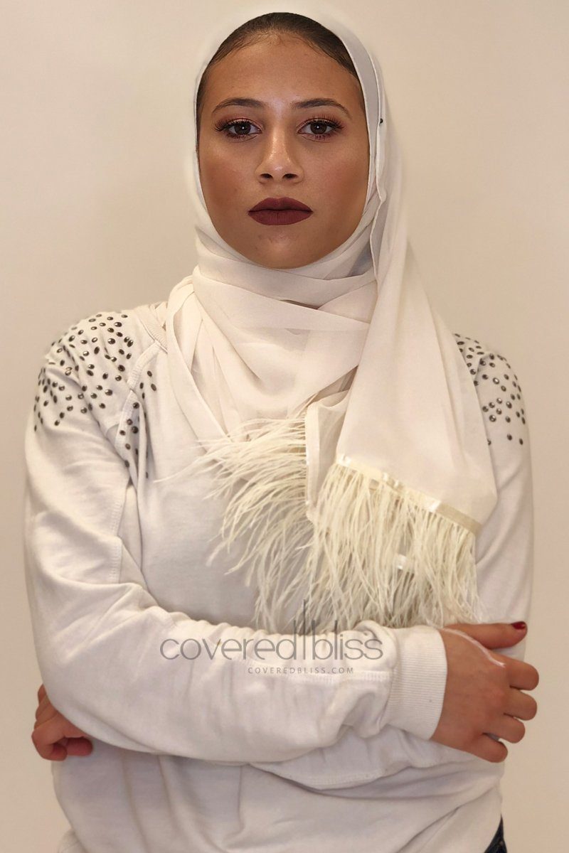 Feathery Dove Scarf - Covered Bliss