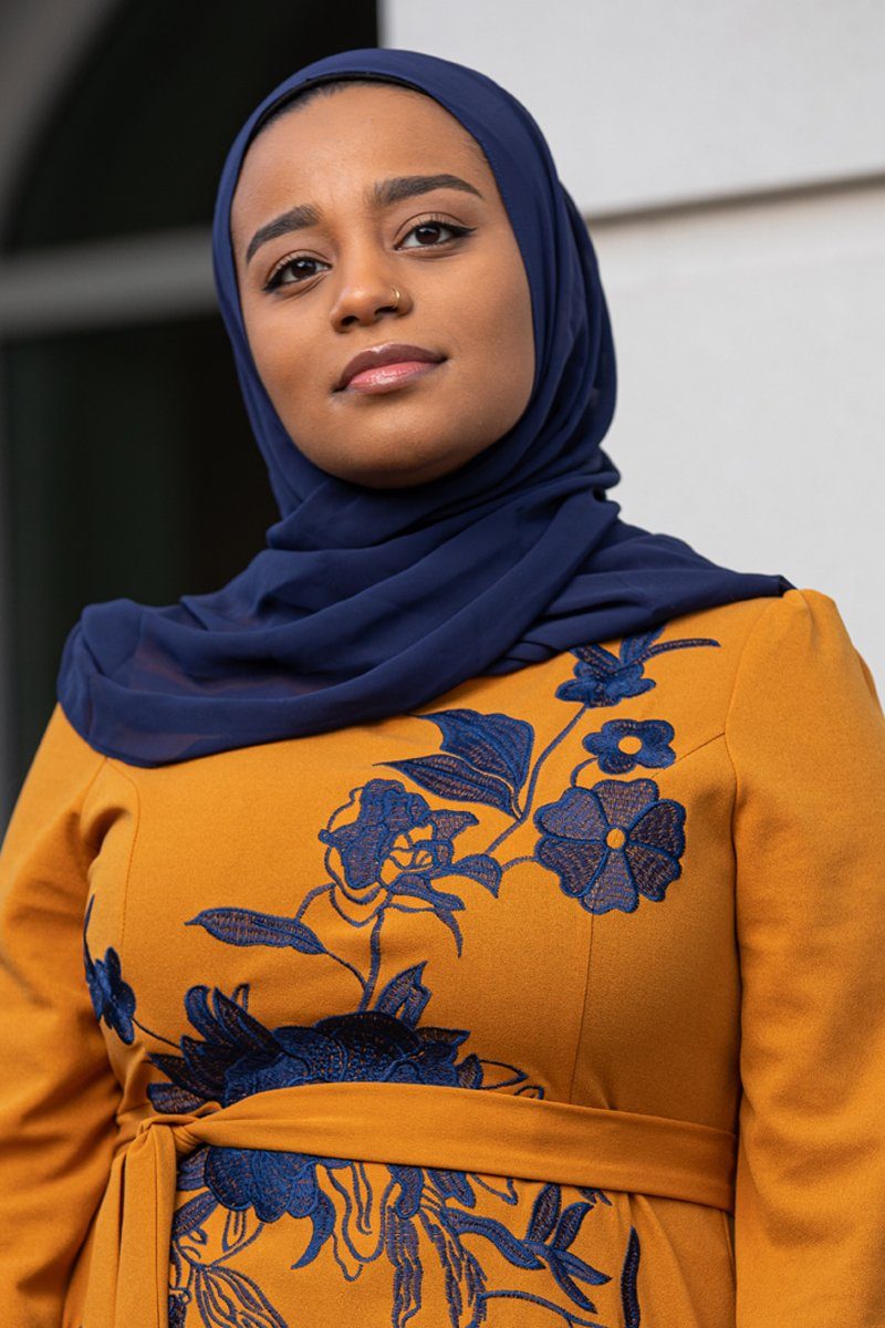 Premium Chiffon Hijab Navy Blue - Covered Bliss