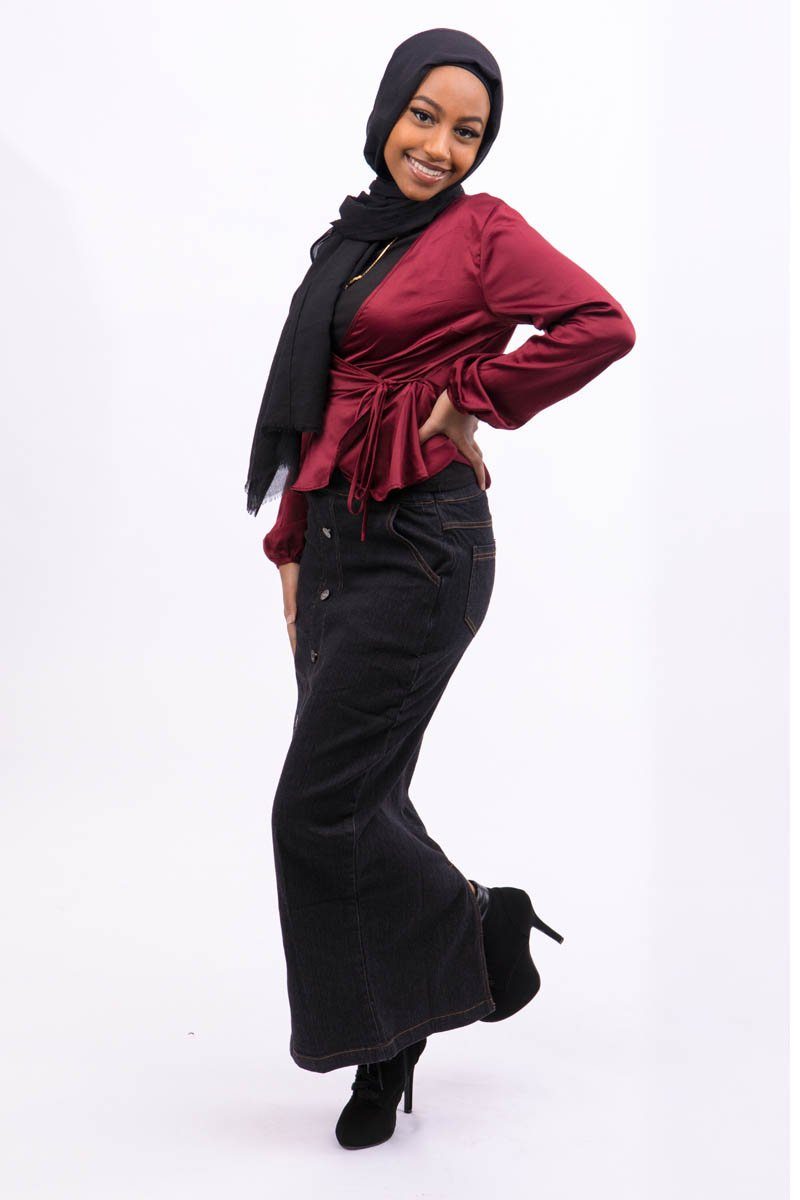 Lorna Denim Skirt Black - Covered Bliss