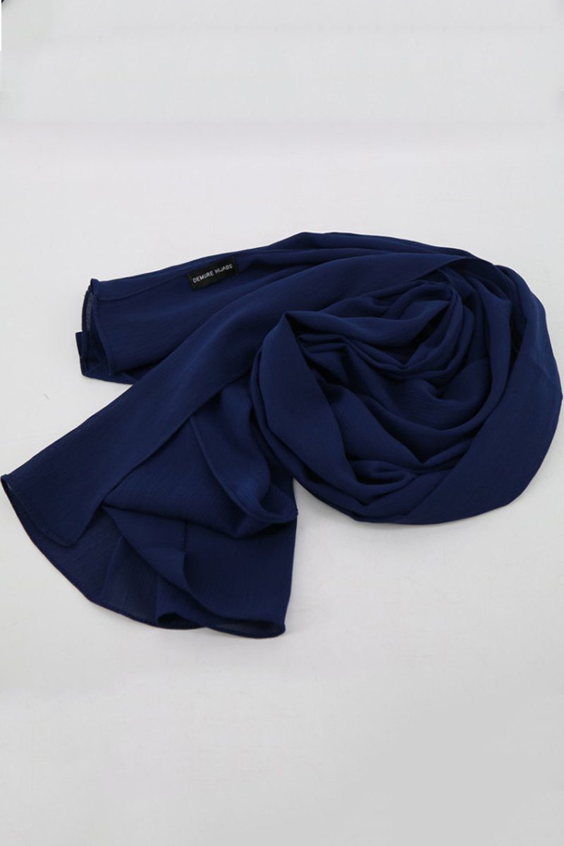 Premium Chiffon Hijab Navy Blue - Covered Bliss