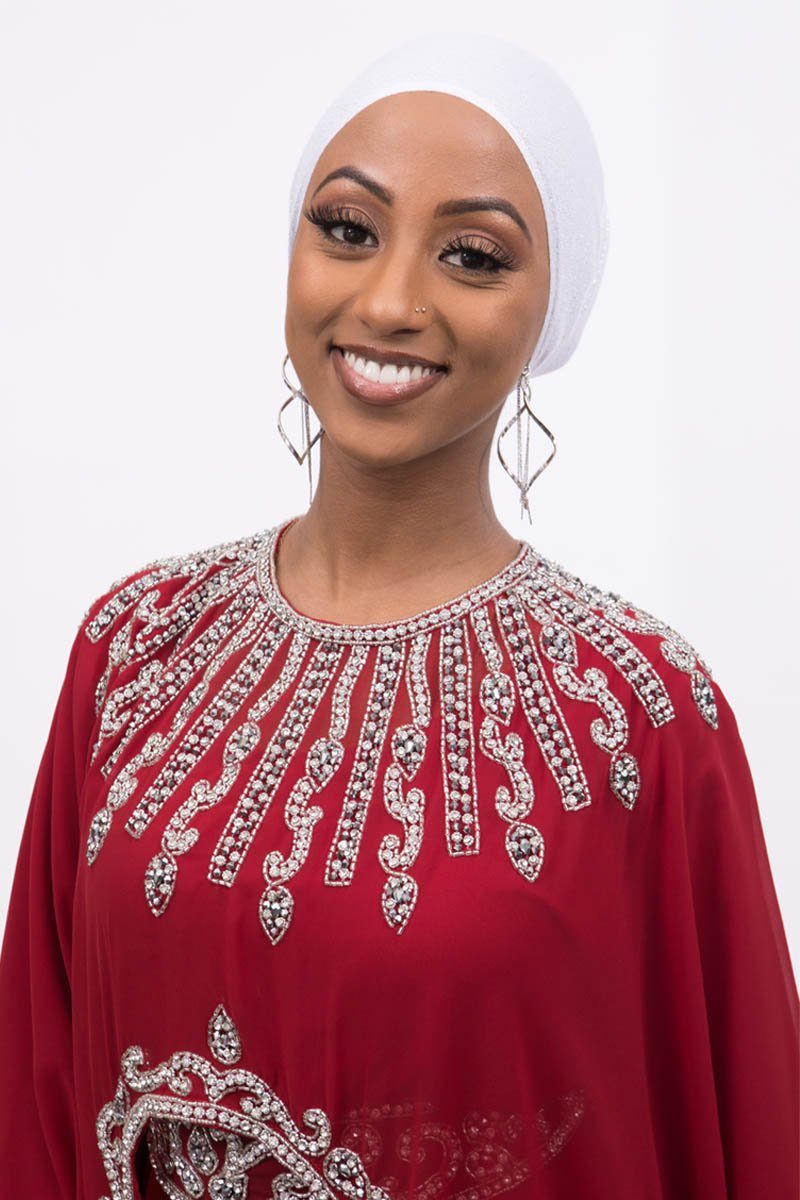 Ariana Silver Embroided Kaftan - Covered Bliss