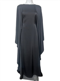 Front view of black Pure Essence Butterfly Abaya