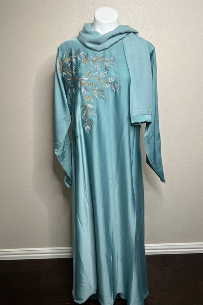 Embroidered Abaya - Enchanting Elegance with Soft Zoom Fabric and Beautiful Embroidery.