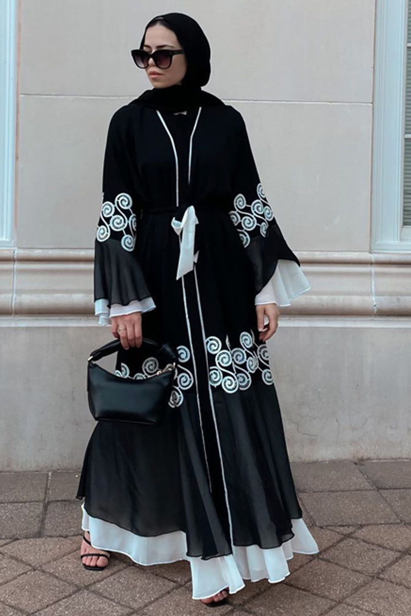 abaya dress design Danya Diamond Dazzle Open Abaya Set (2-Piece Set)
