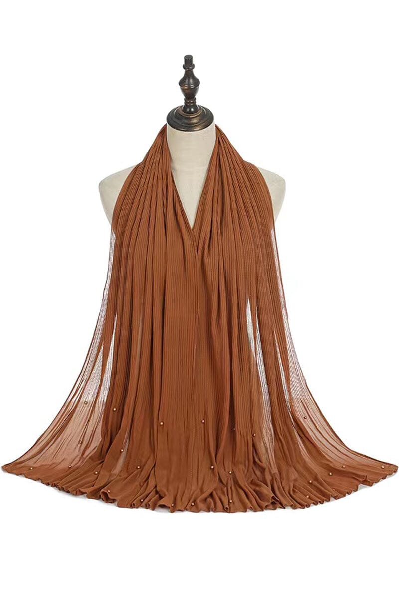 Cascade Pleat Chiffon Scarf