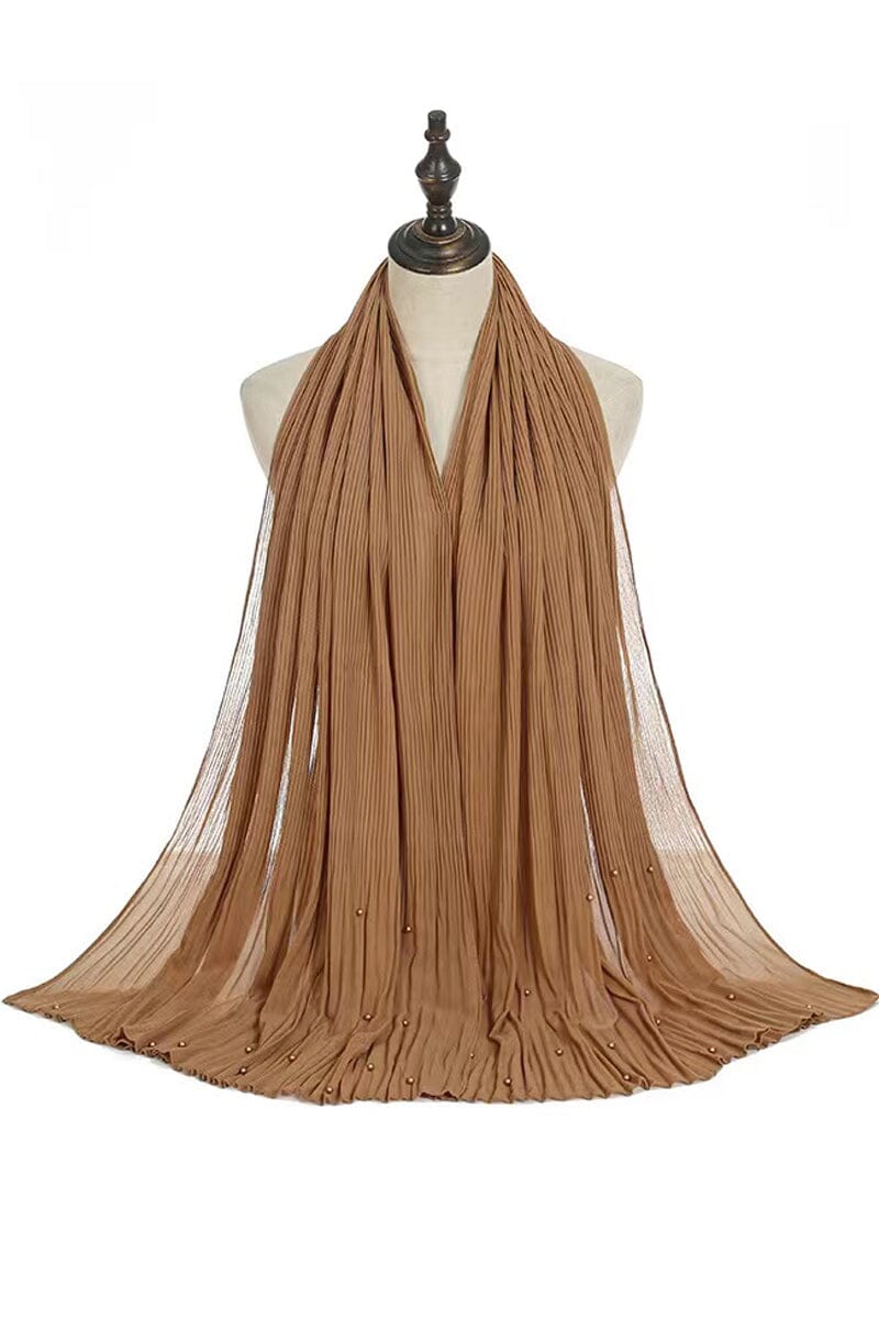 Cascade Pleat Chiffon Scarf