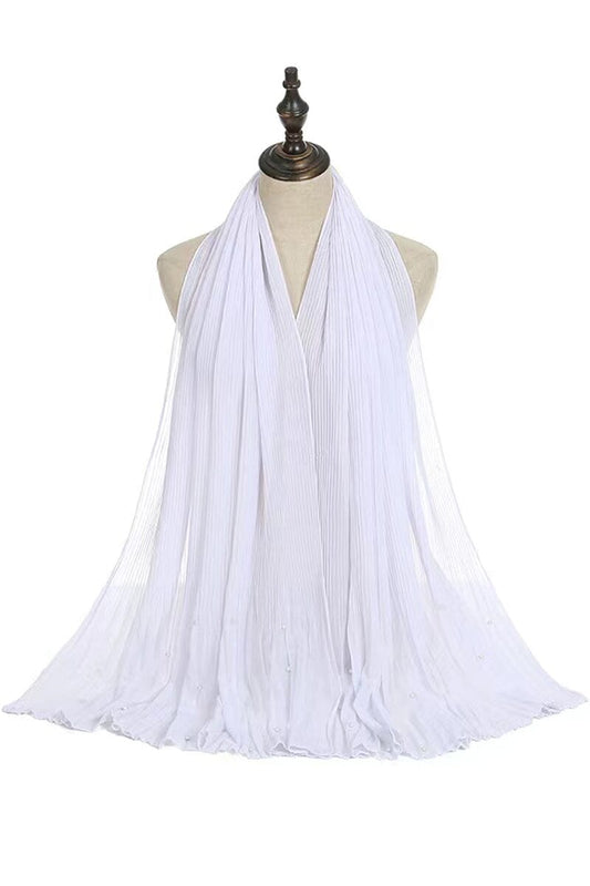 Cascade Pleat Chiffon Scarf