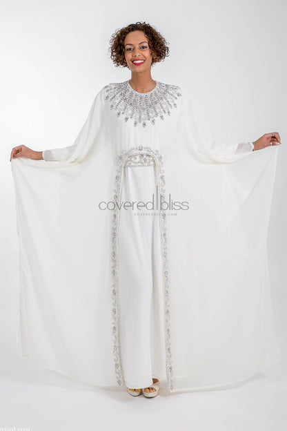 Ariana Silver Embroided Kaftan