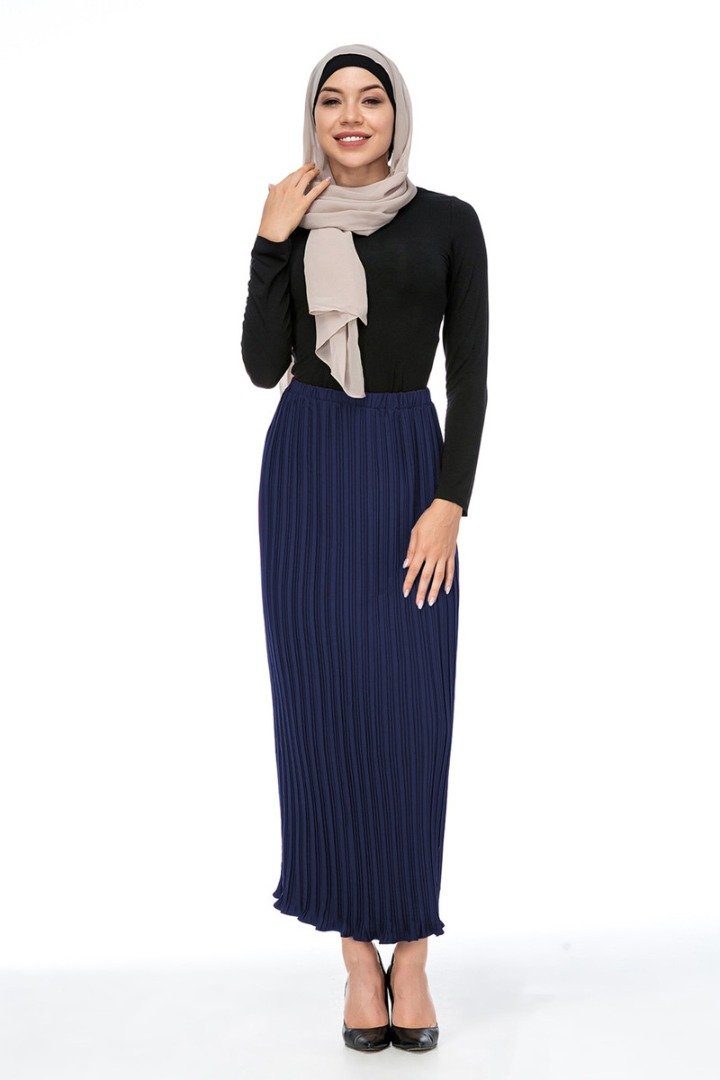 Alef Pleated Skirt Navy