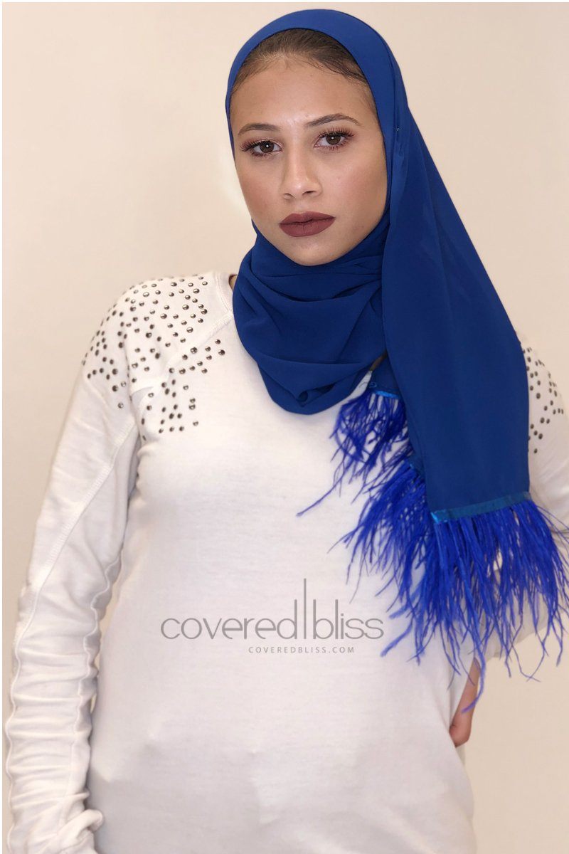 Covered Bliss Premium Chiffon Hijab Navy Blue