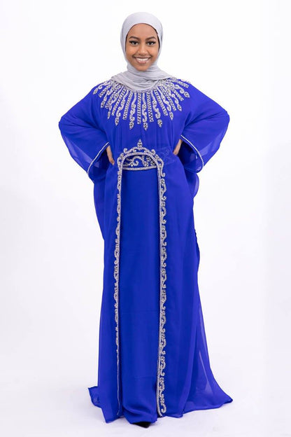 Ariana Silver Embroided Kaftan