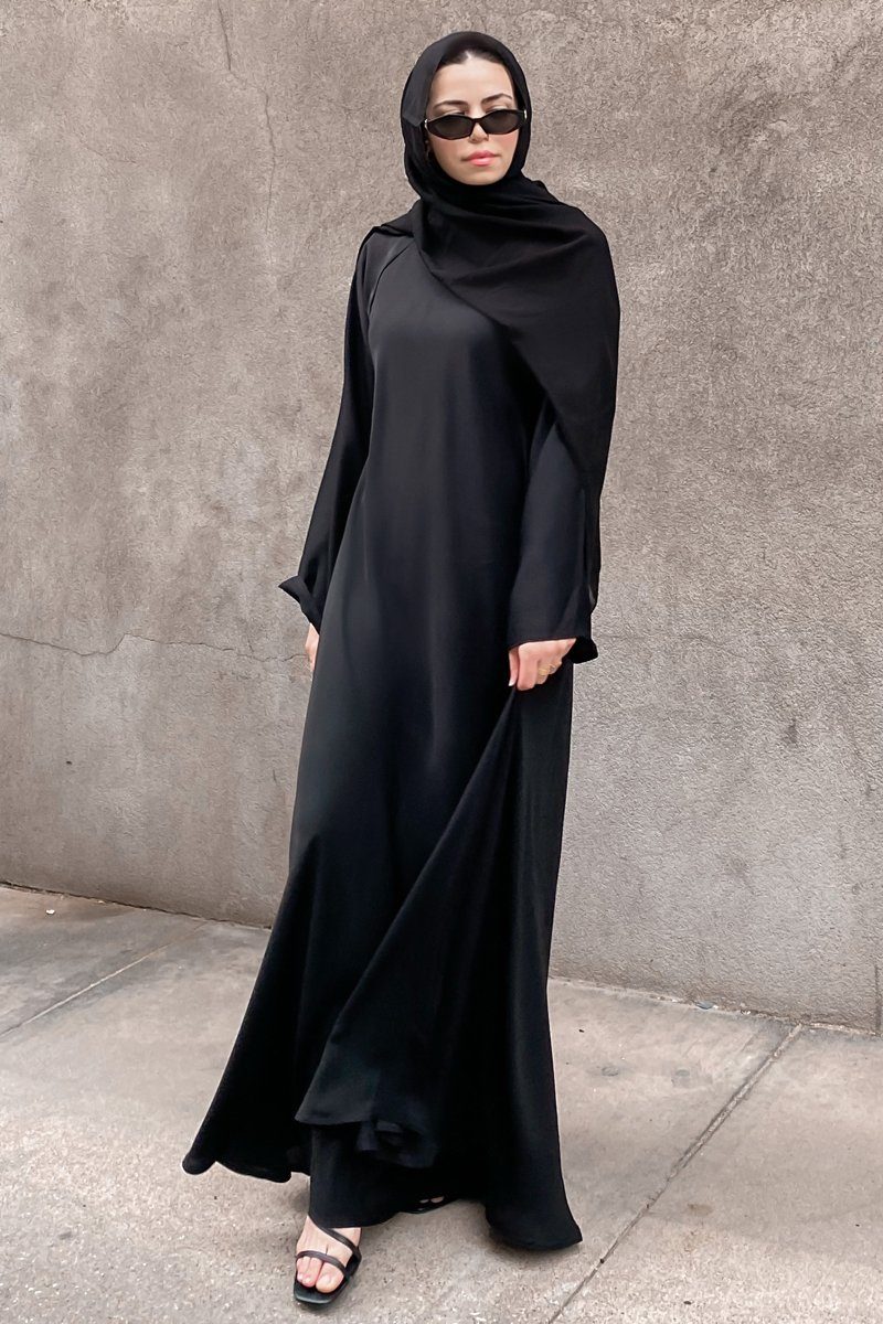 Black Abaya Batul Elegant Plain Black Abaya for Modest Women XS / Black Black Abaya Batul Elegant Plain Black Abaya for Modest Women XS / Black