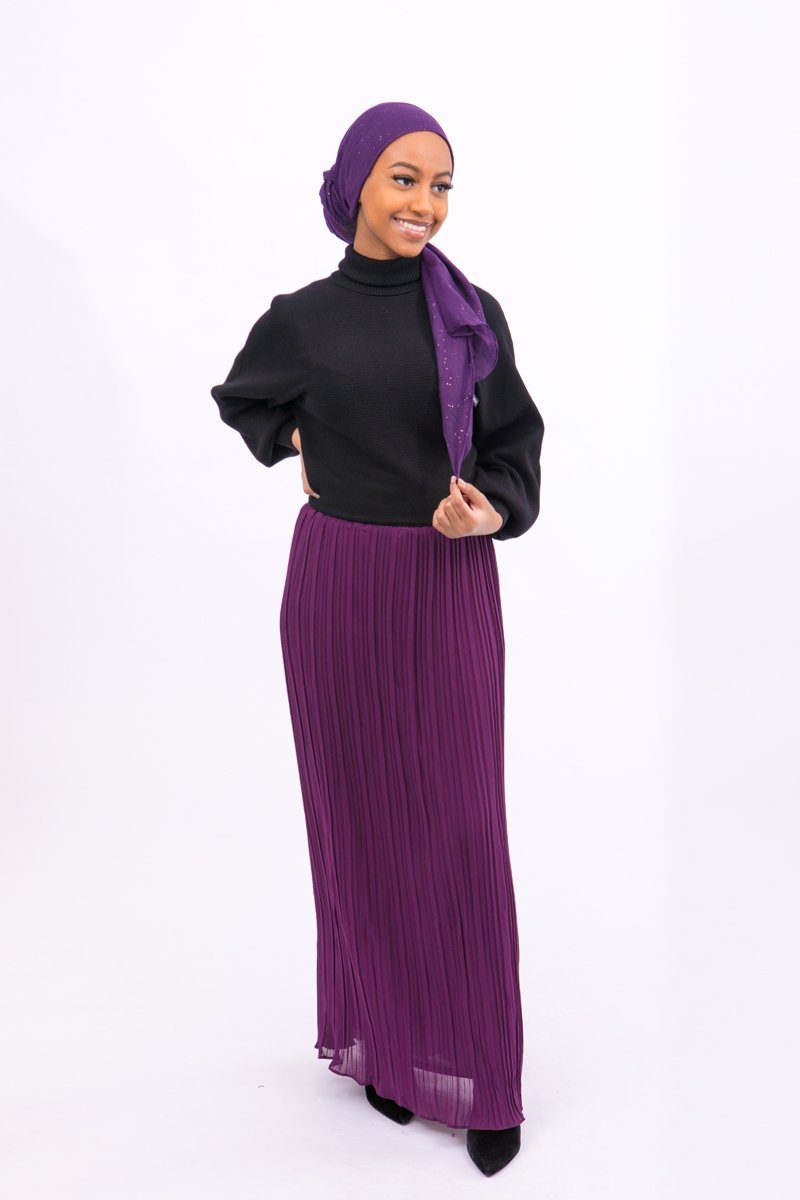 Alef Pleated Skirt Purple