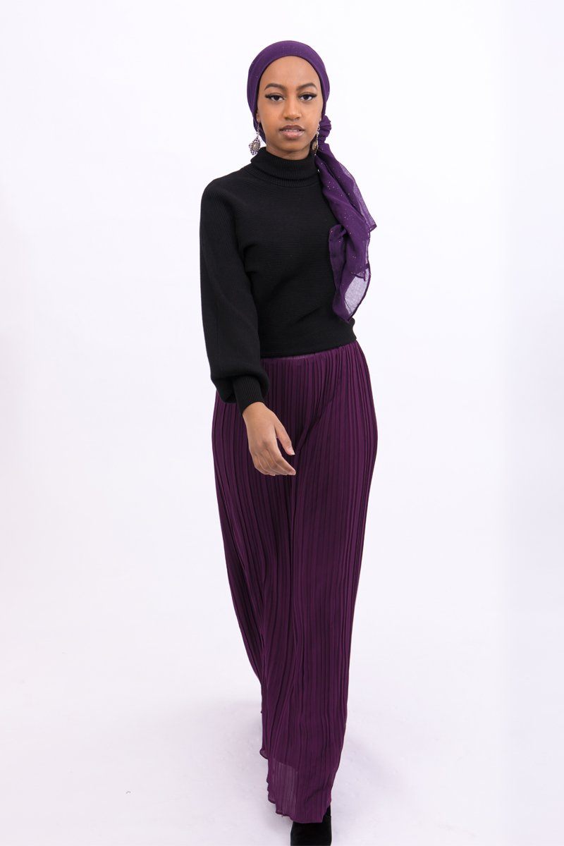 Alef Pleated Skirt Purple