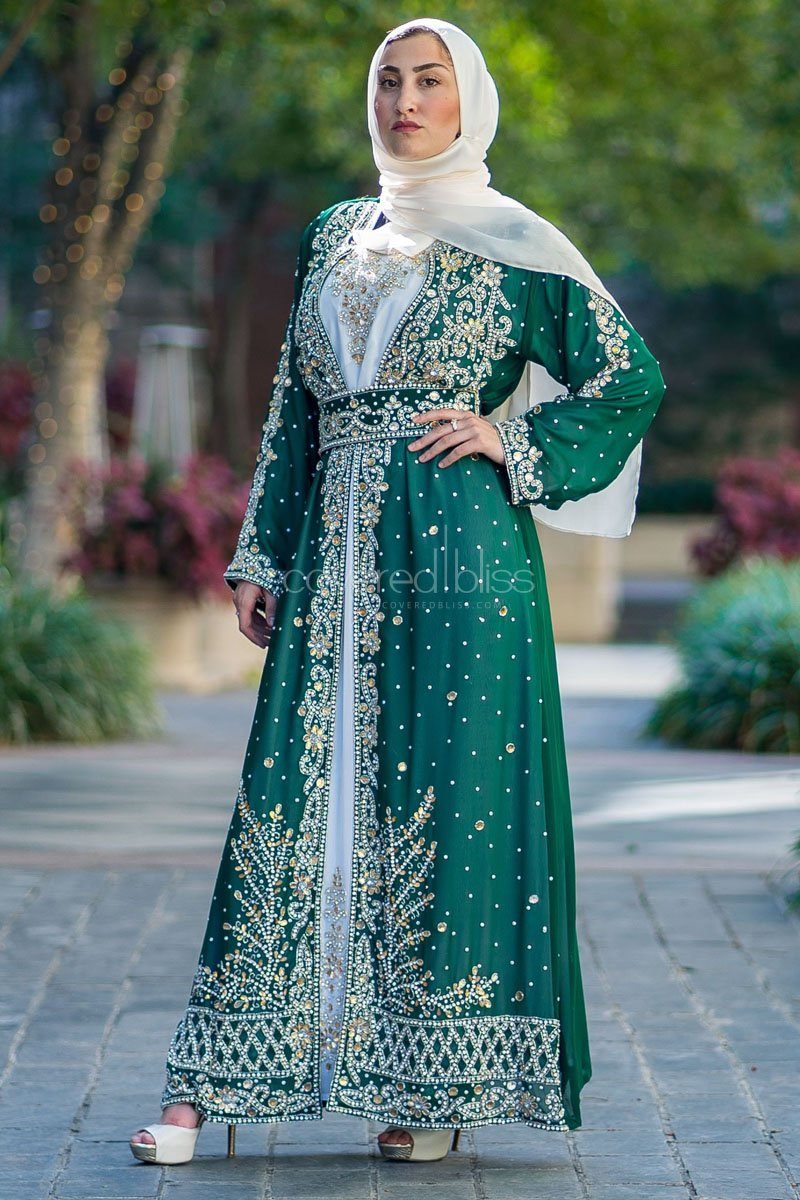 Mirna Moroccan Kaftan XS / Green Mirna Moroccan Kaftan XS / Green